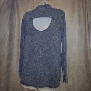 Rock Republic Black acid wash button top